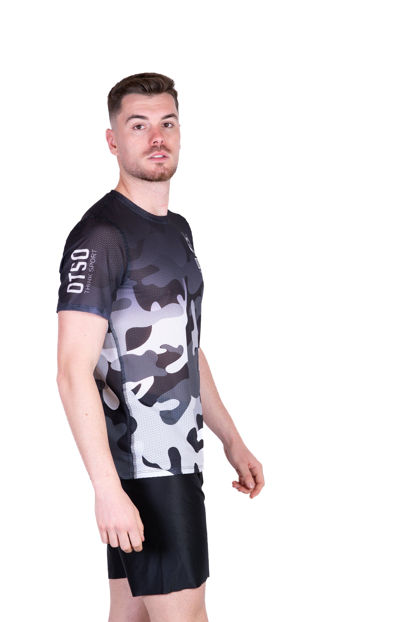 Men's short-sleeve shirt - Grey camouflage