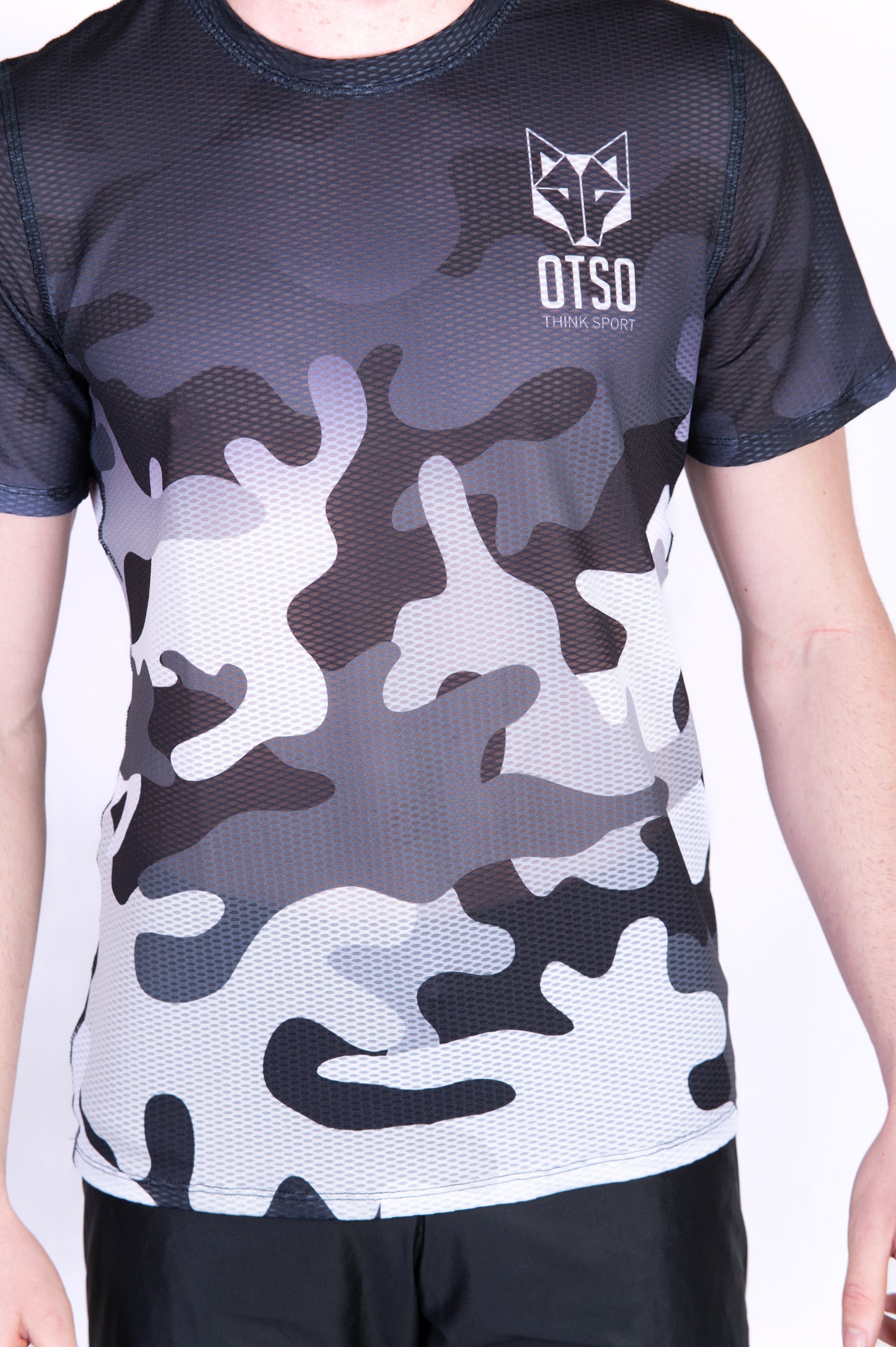 Men's short-sleeve shirt - Grey camouflage