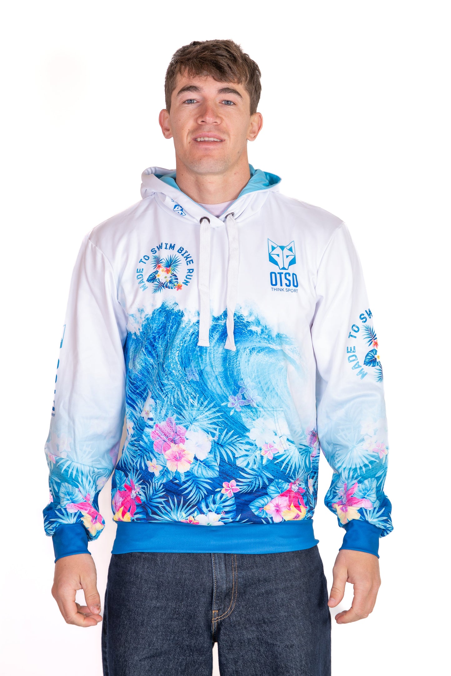 Kapuzenshirt - Schwimmen Radfahren Laufen Welle