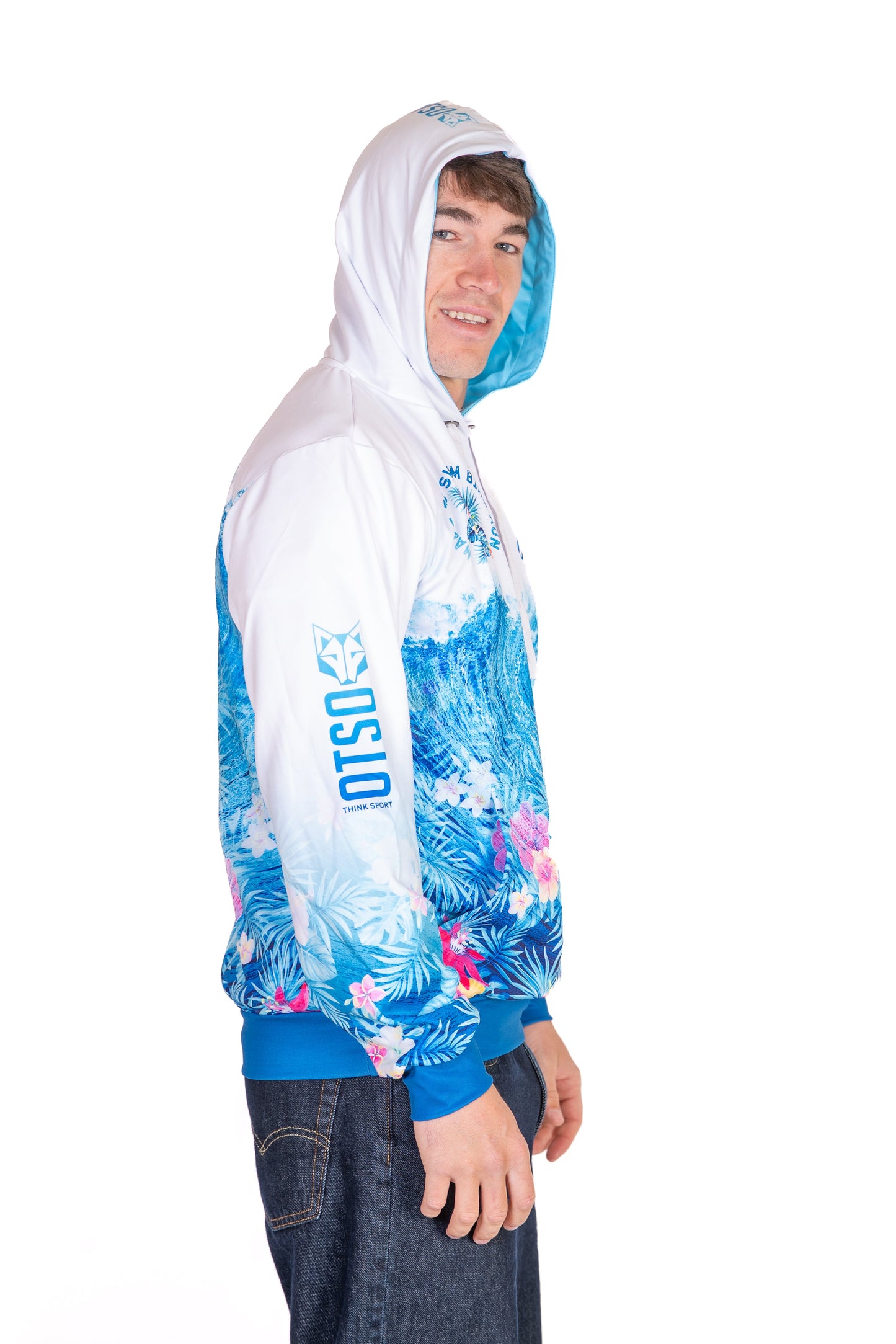 Kapuzenshirt - Schwimmen Radfahren Laufen Welle