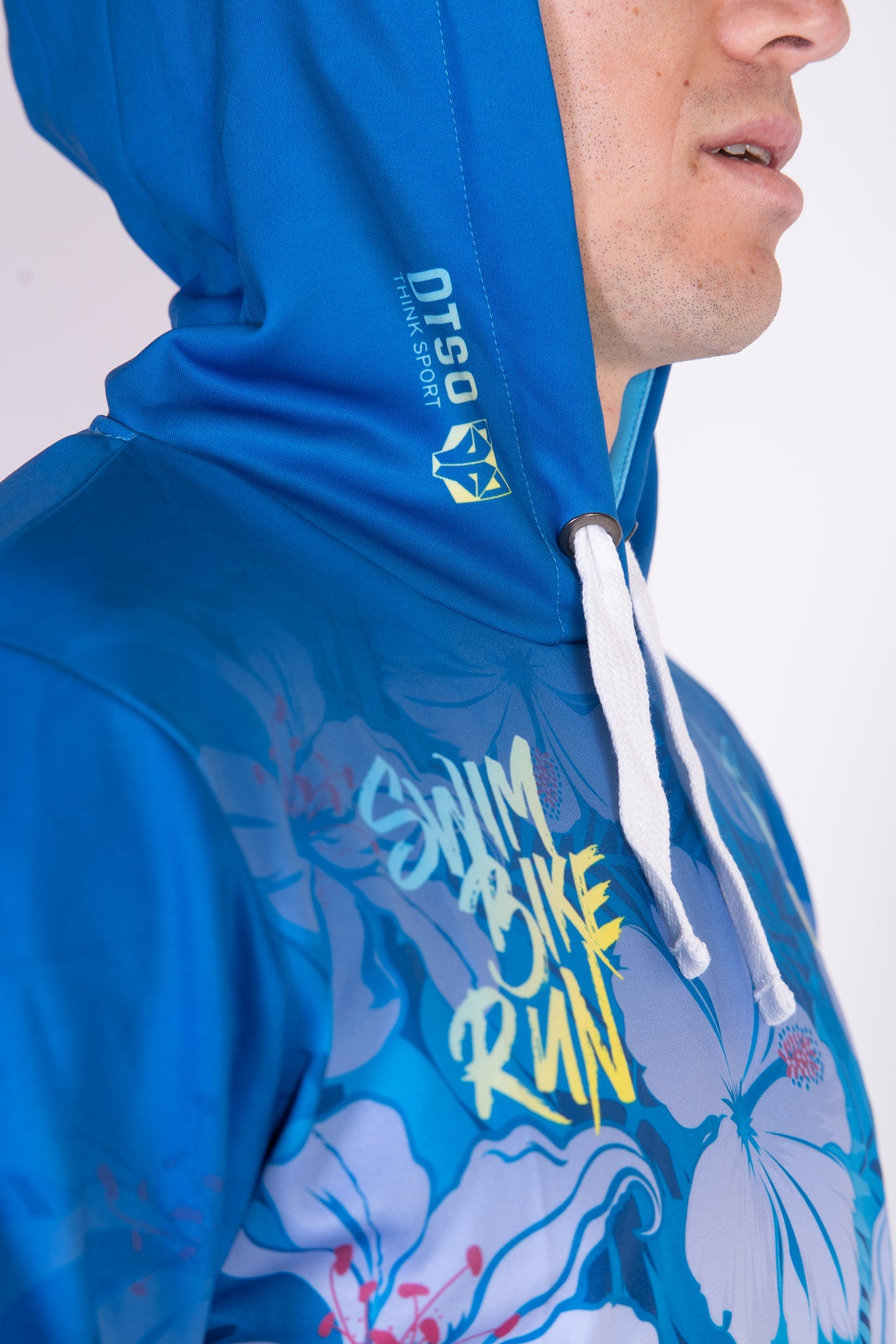 Hooded sweatshirt - Swim Bike Run Flower