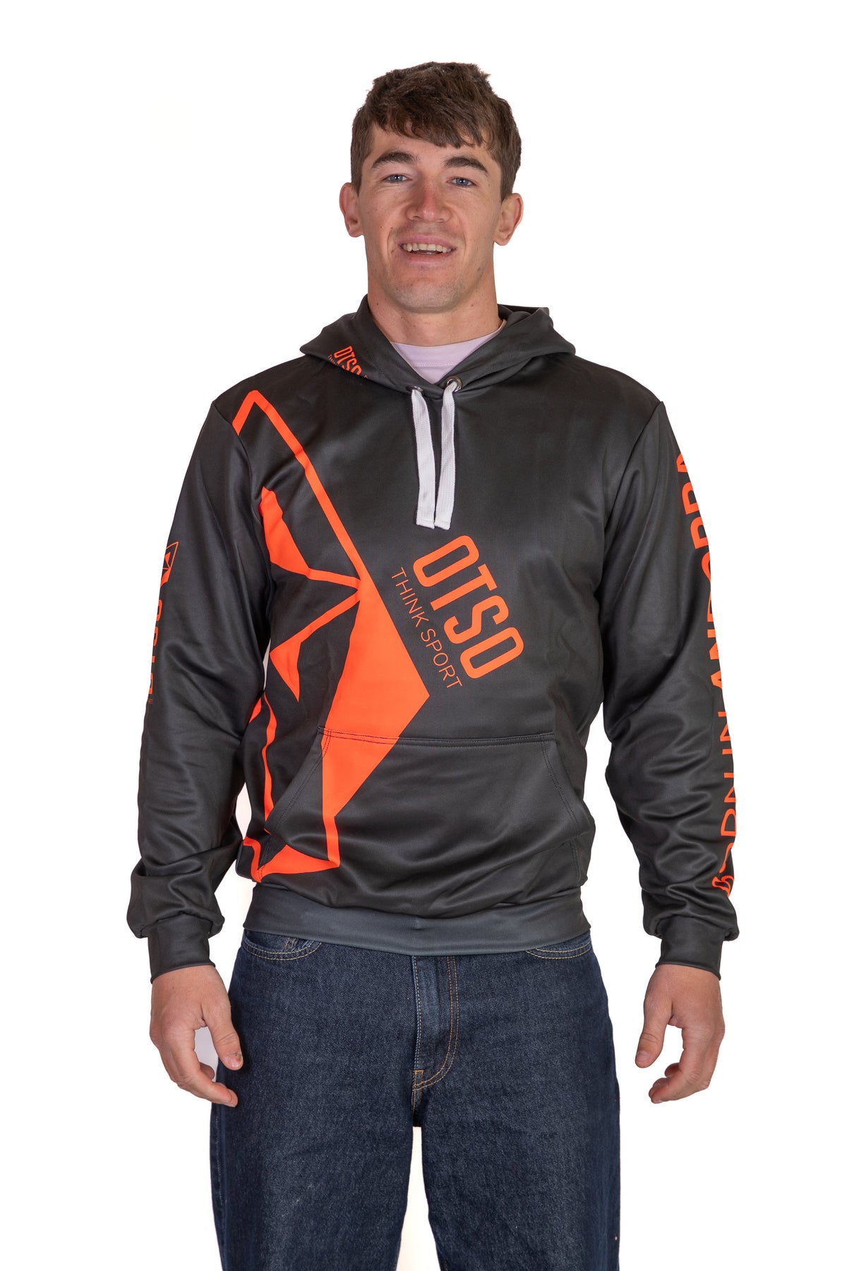 Hooded Sweatshirt - Black & Bright Orange Otso