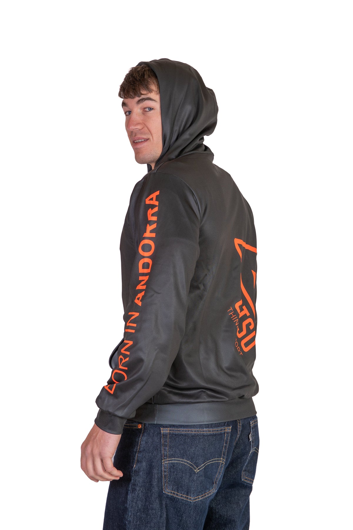 Hooded Sweatshirt - Black & Bright Orange Otso