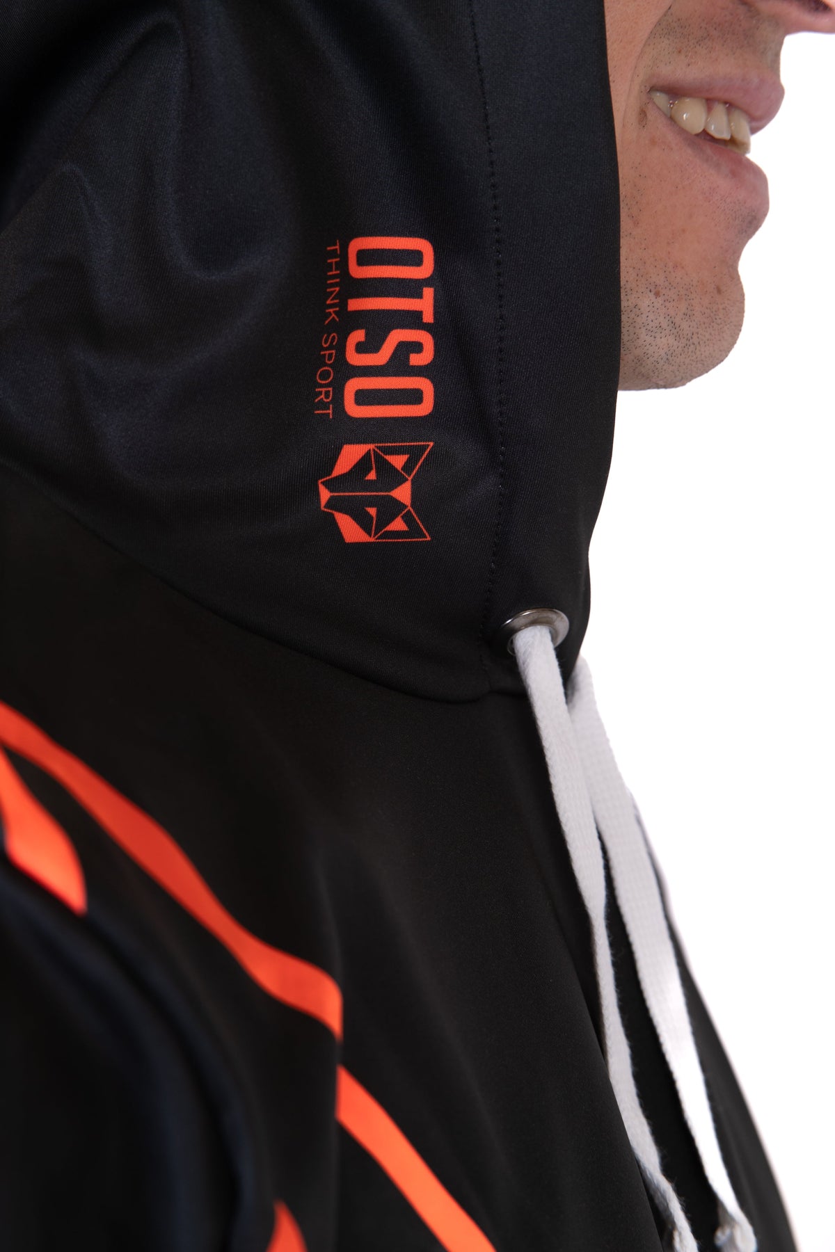 Hooded Sweatshirt - Black & Bright Orange Otso
