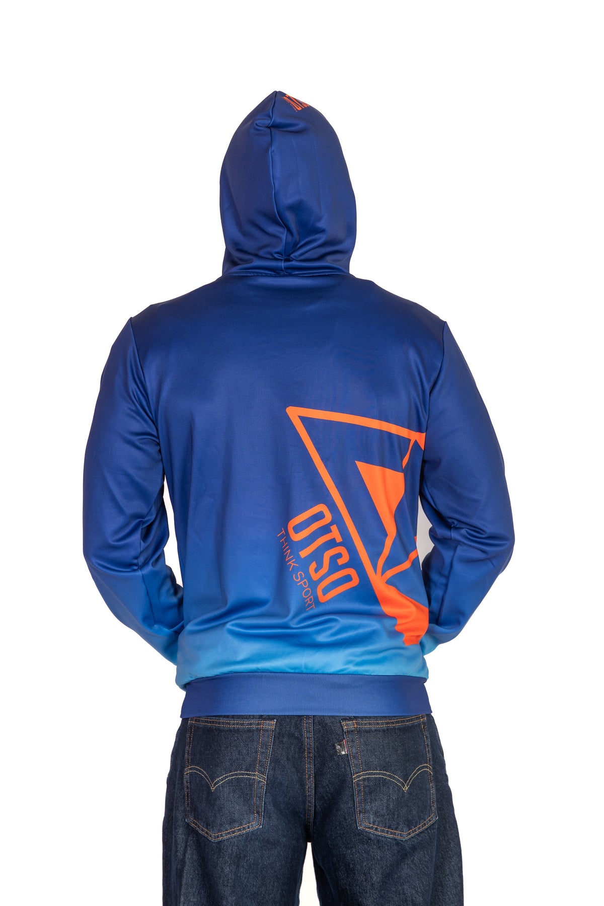 Hooded Sweatshirt - Navy Blue & Bright Orange Otso