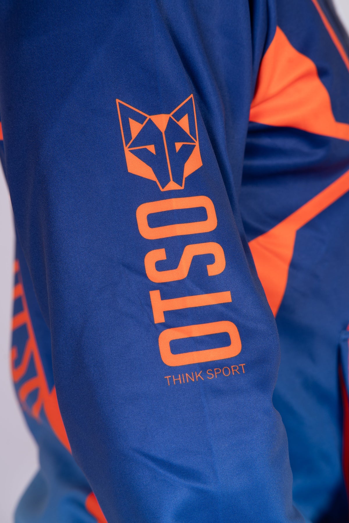 Hooded Sweatshirt - Navy Blue & Bright Orange Otso
