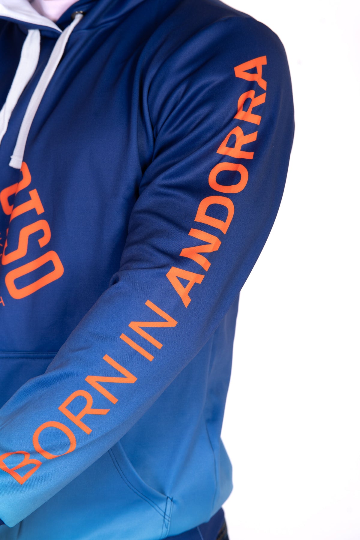 Hooded Sweatshirt - Navy Blue & Bright Orange Otso