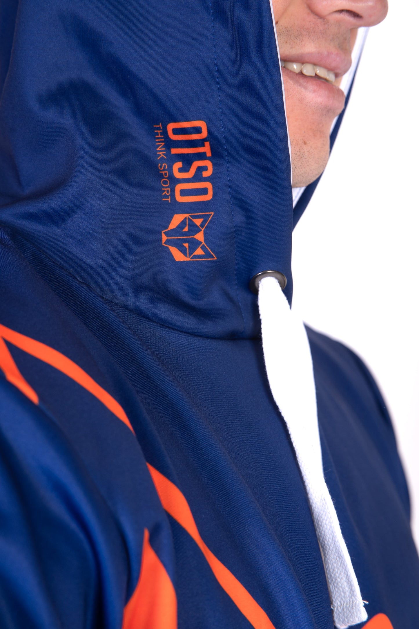 Felpa con cappuccio - Blu navy e arancione fluorescente Otso