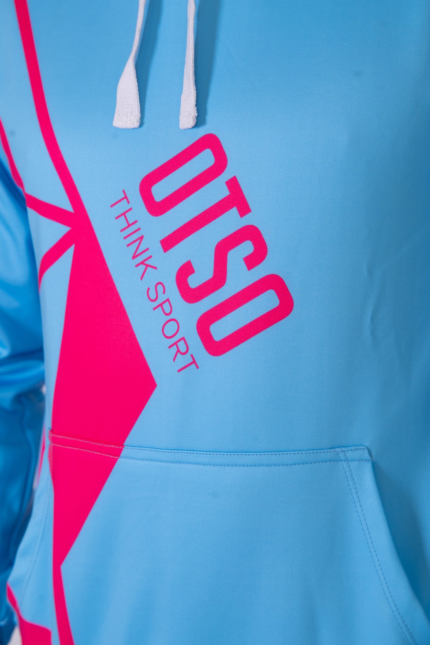 Felpa con cappuccio - Azzurro chiaro e rosa