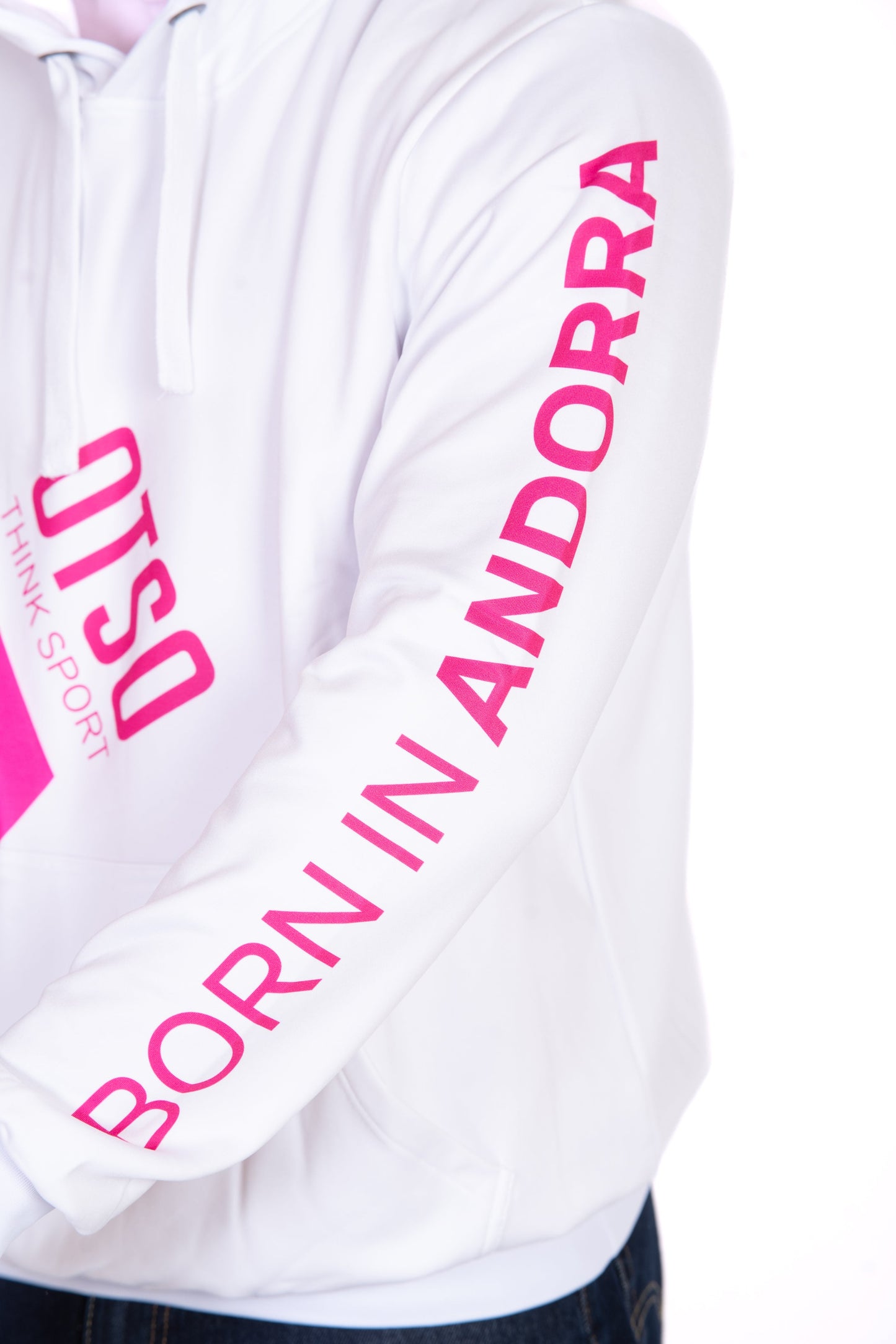 Kapuzensweatshirt - Weiß & Leuchtend Pink Otso