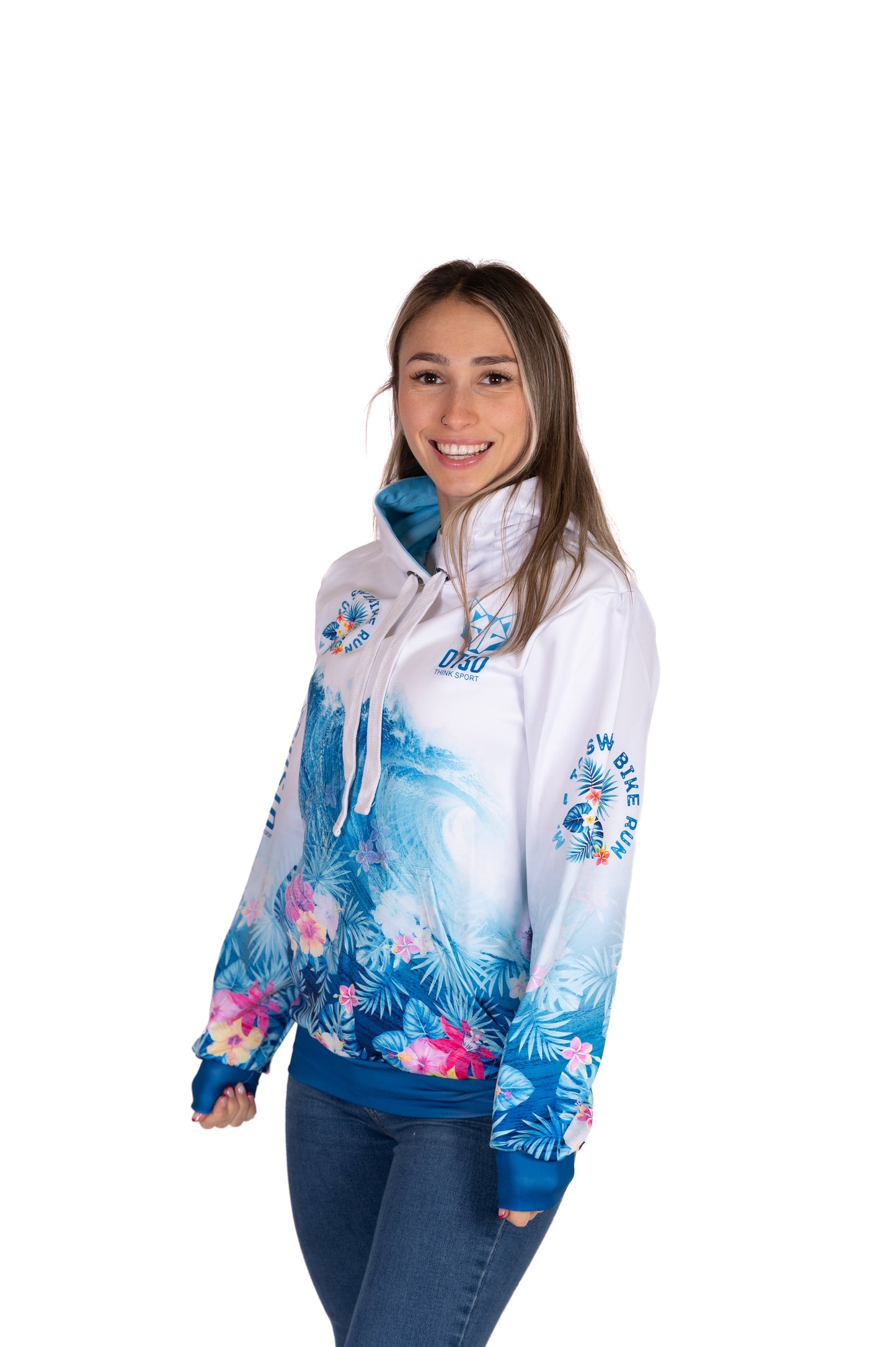 Kapuzenshirt - Schwimmen Radfahren Laufen Welle