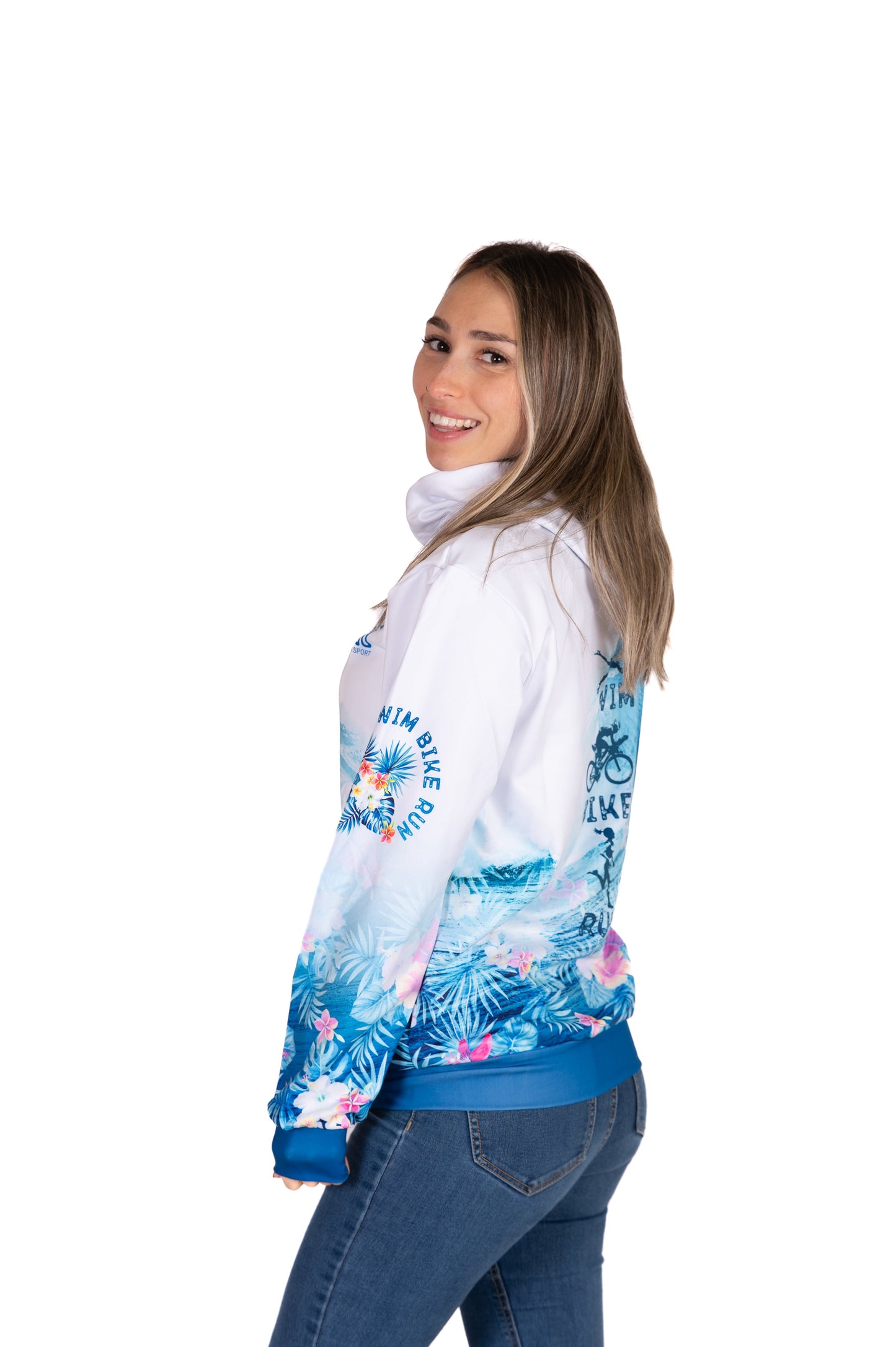 Kapuzenshirt - Schwimmen Radfahren Laufen Welle