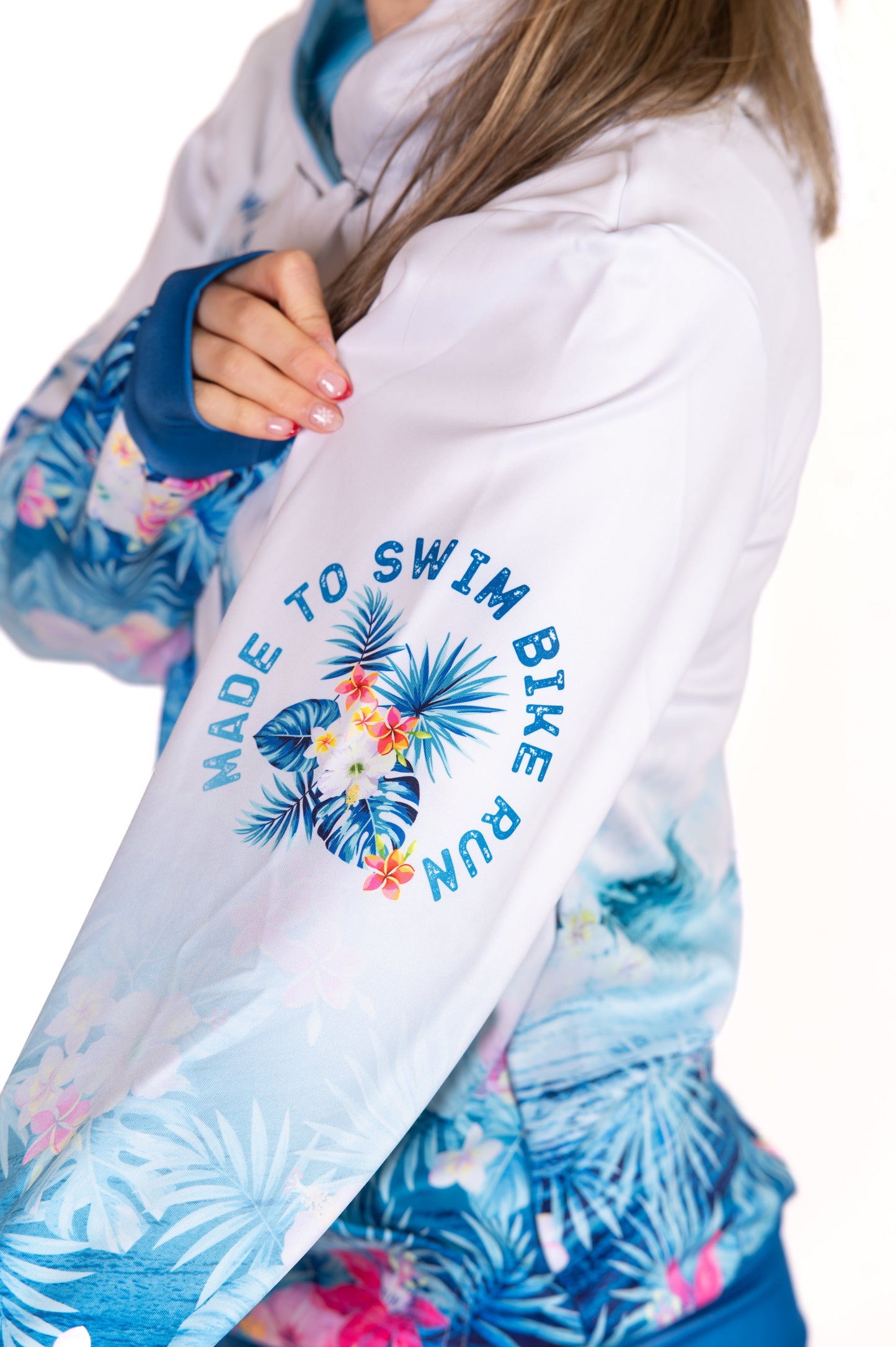 Kapuzenshirt - Schwimmen Radfahren Laufen Welle