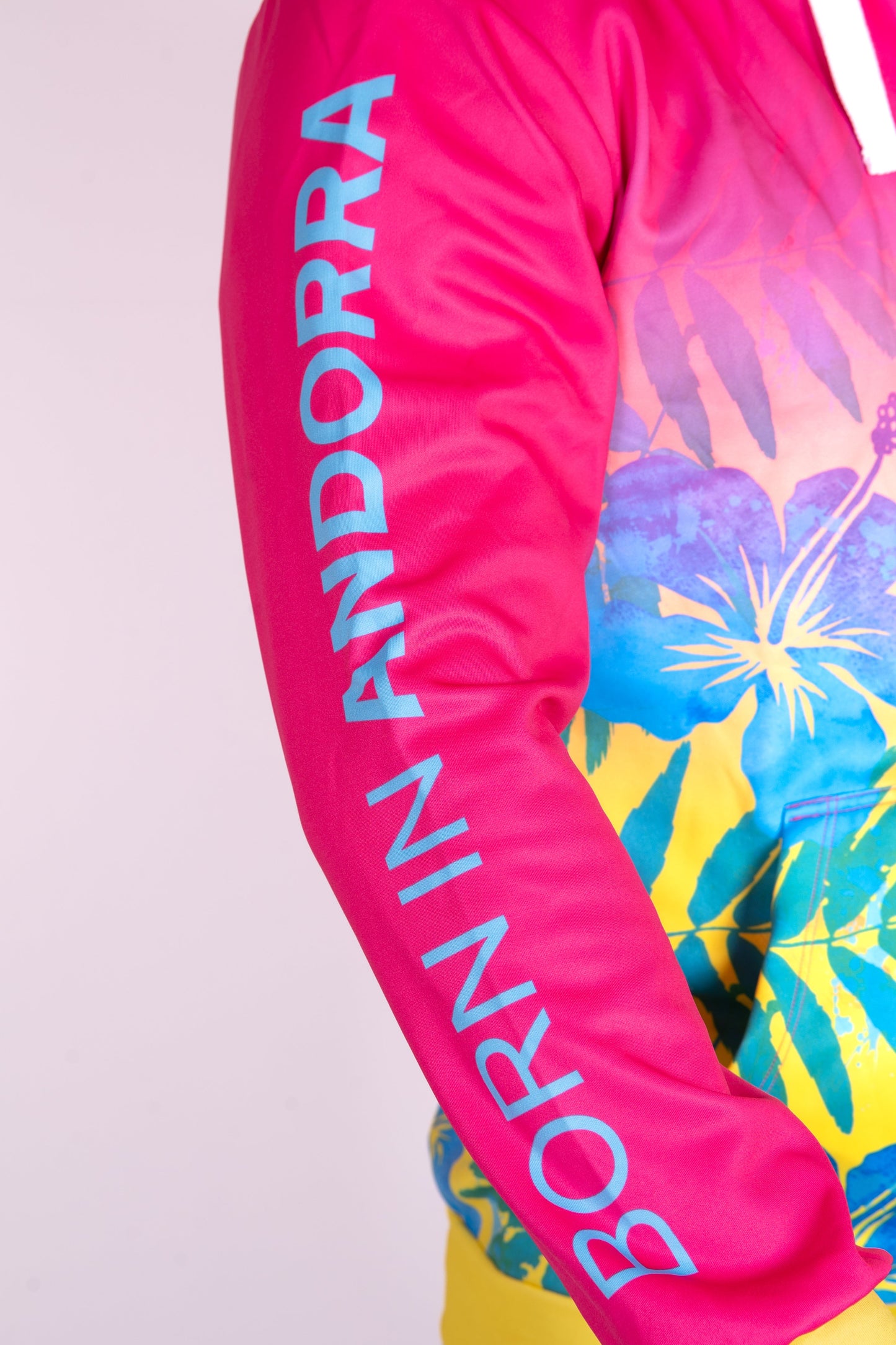 Kapuzenshirt - Blumenmuster Rosa