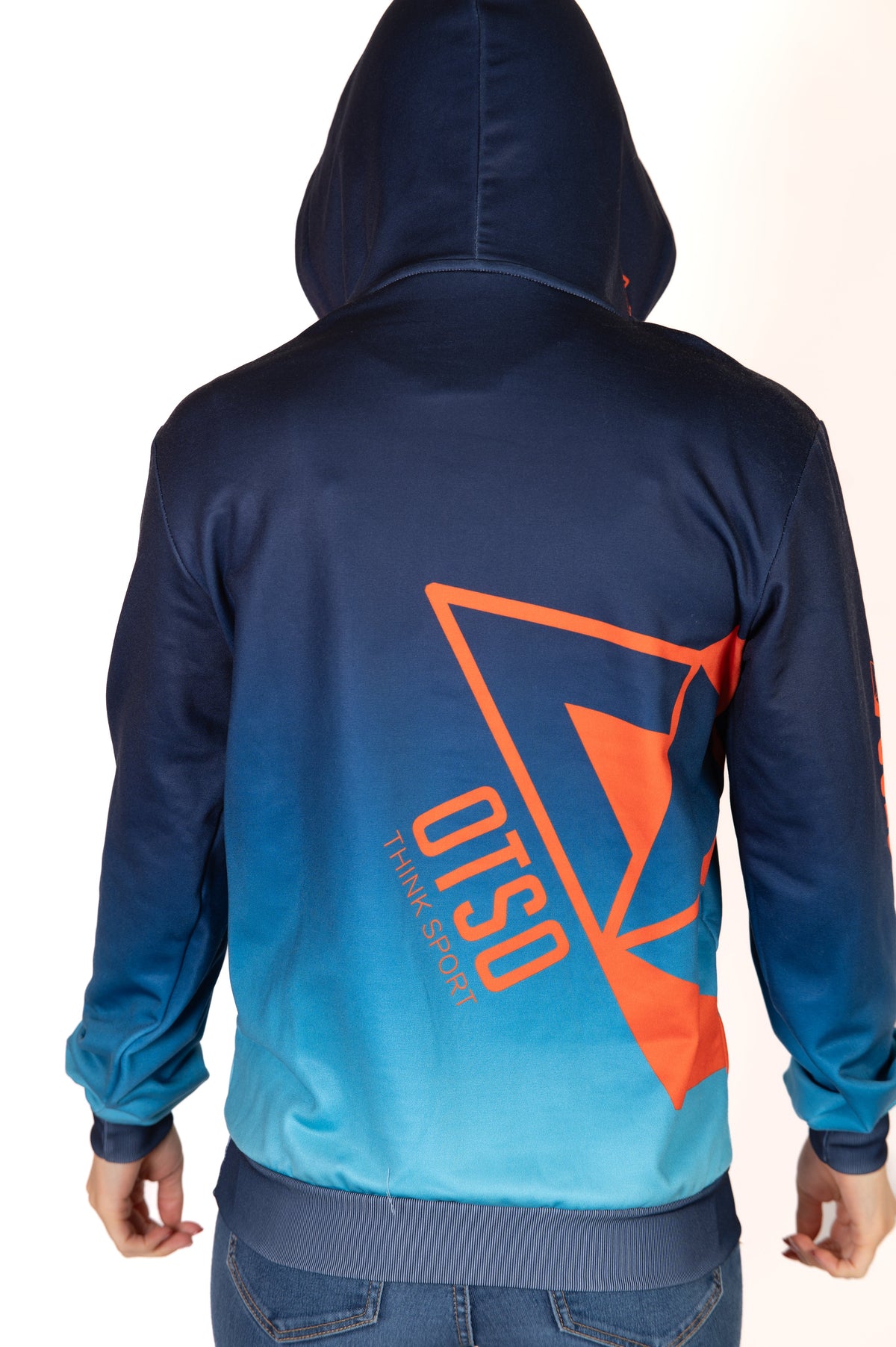Hooded Sweatshirt - Navy Blue & Bright Orange Otso