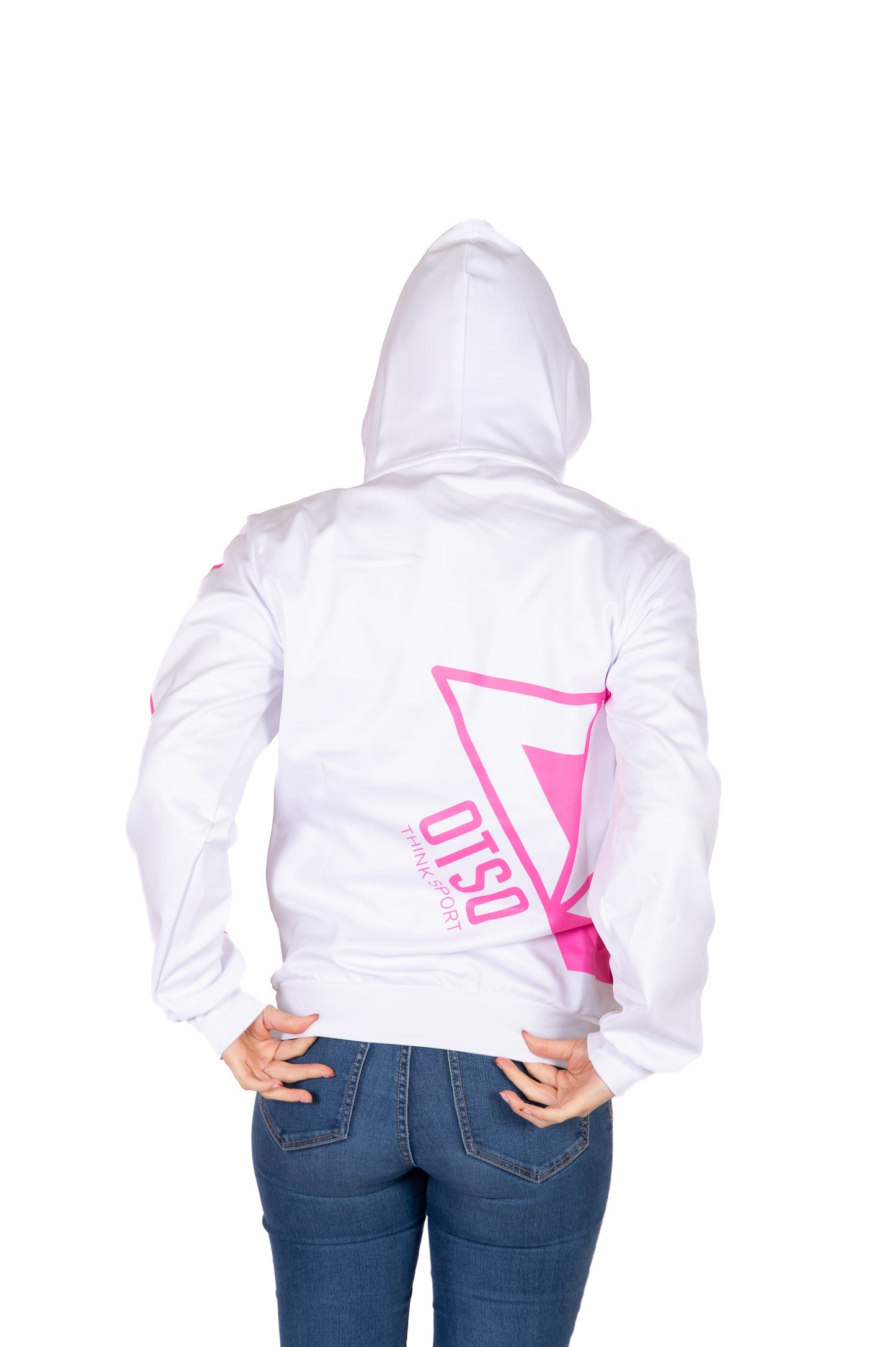Kapuzensweatshirt - Weiß & Leuchtend Pink Otso
