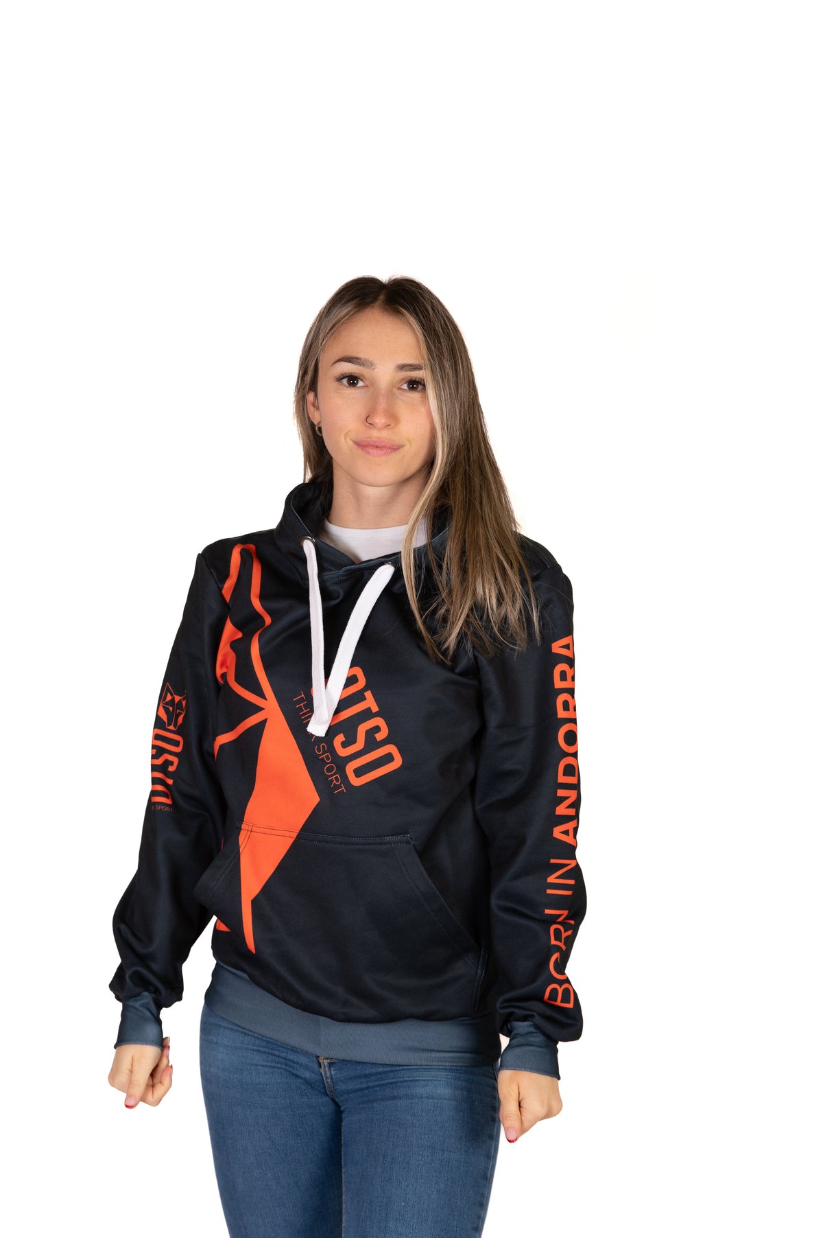 Hooded Sweatshirt - Black & Bright Orange Otso