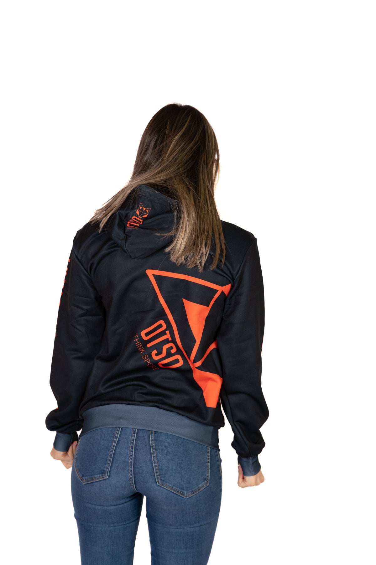 Hooded Sweatshirt - Black & Bright Orange Otso
