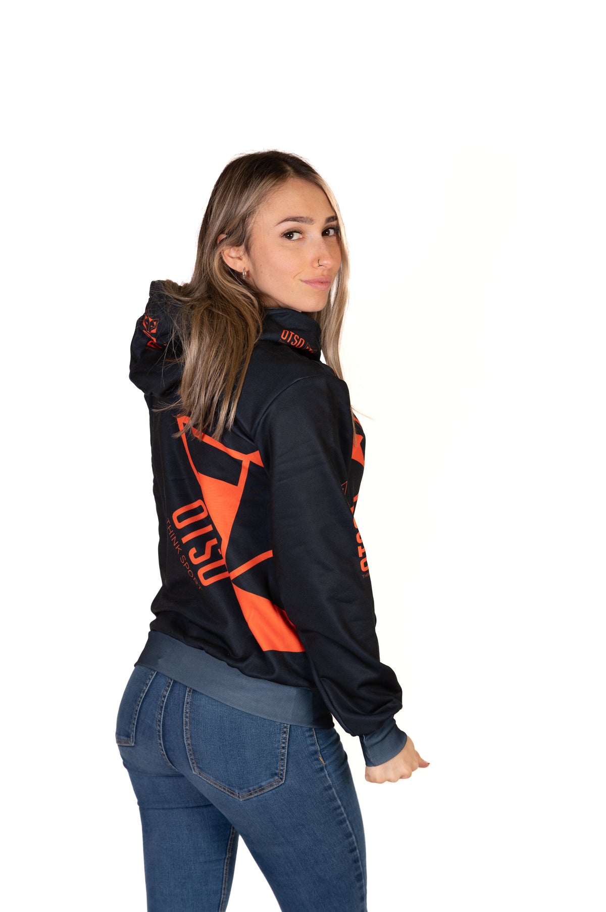 Hooded Sweatshirt - Black & Bright Orange Otso
