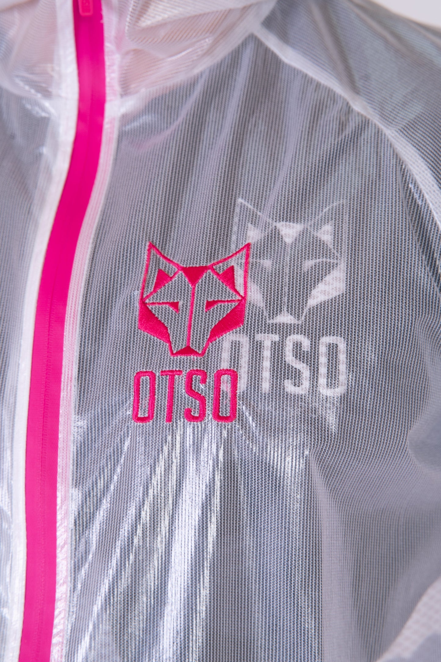 Waterproof Jacket - White & Fluo Pink