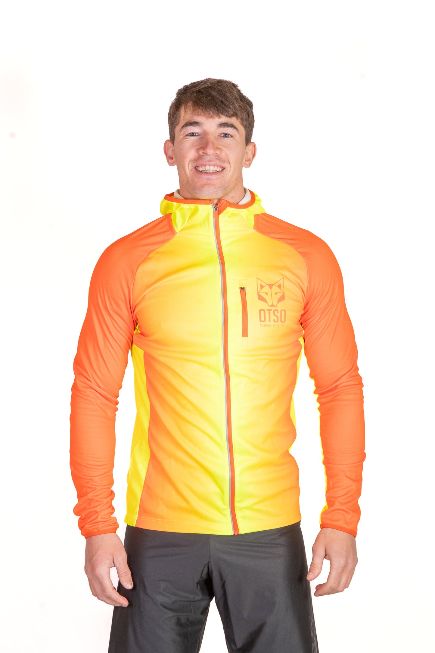 Unisex sport hoodie - Fluo Orange & Fluo Yellow