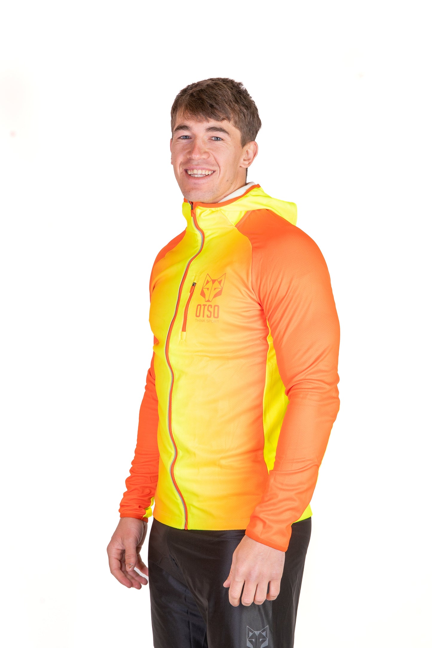 Unisex sport hoodie - Fluo Orange & Fluo Yellow