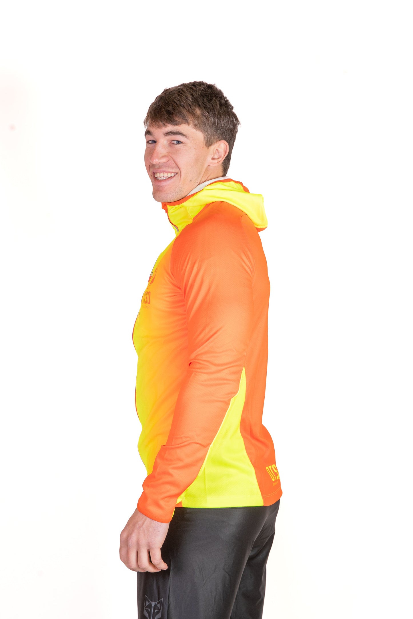 Unisex sport hoodie - Fluo Orange & Fluo Yellow