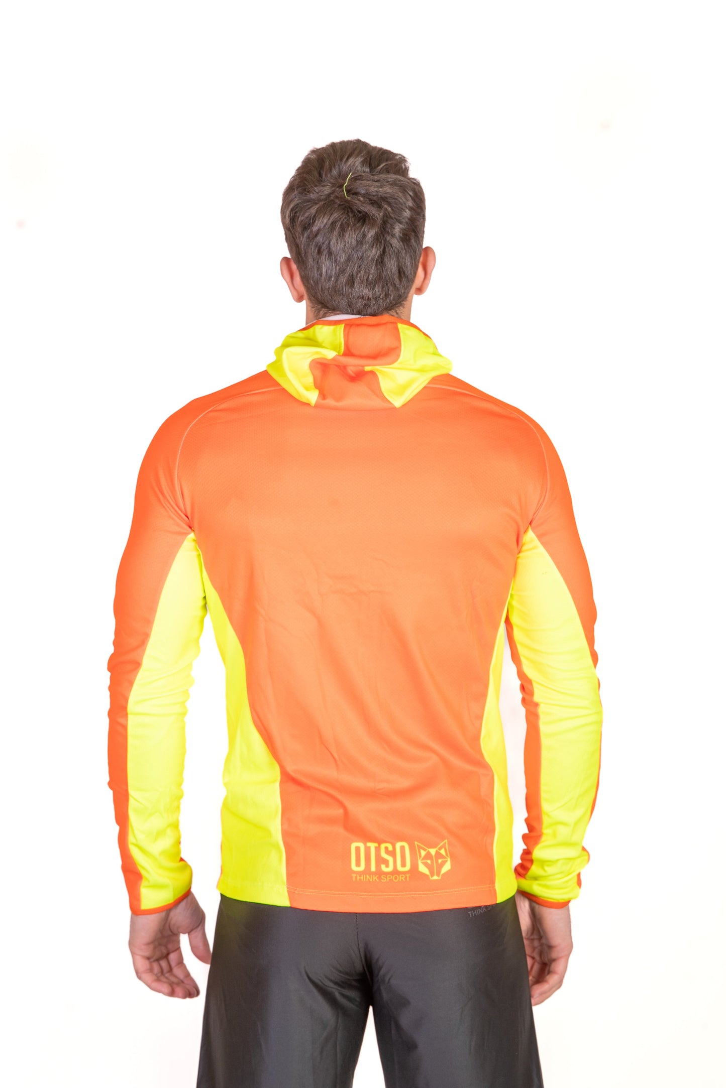 Unisex sport hoodie - Fluo Orange & Fluo Yellow