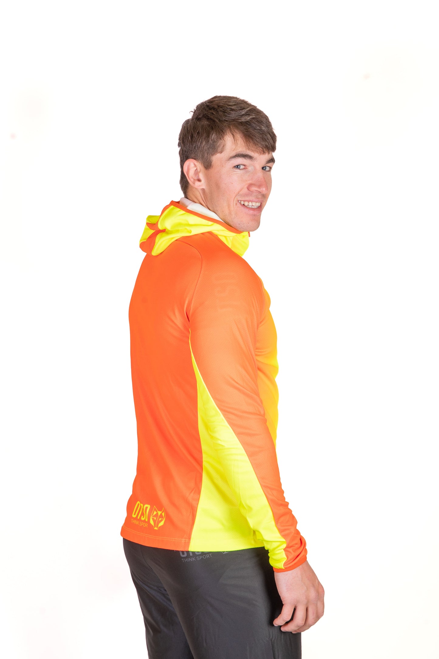 Unisex sport hoodie - Fluo Orange & Fluo Yellow