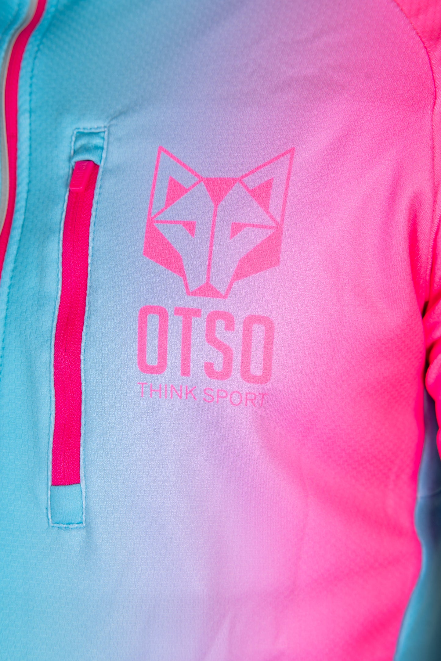 Unisex sport hoodie - Fluo Pink & Light Blue