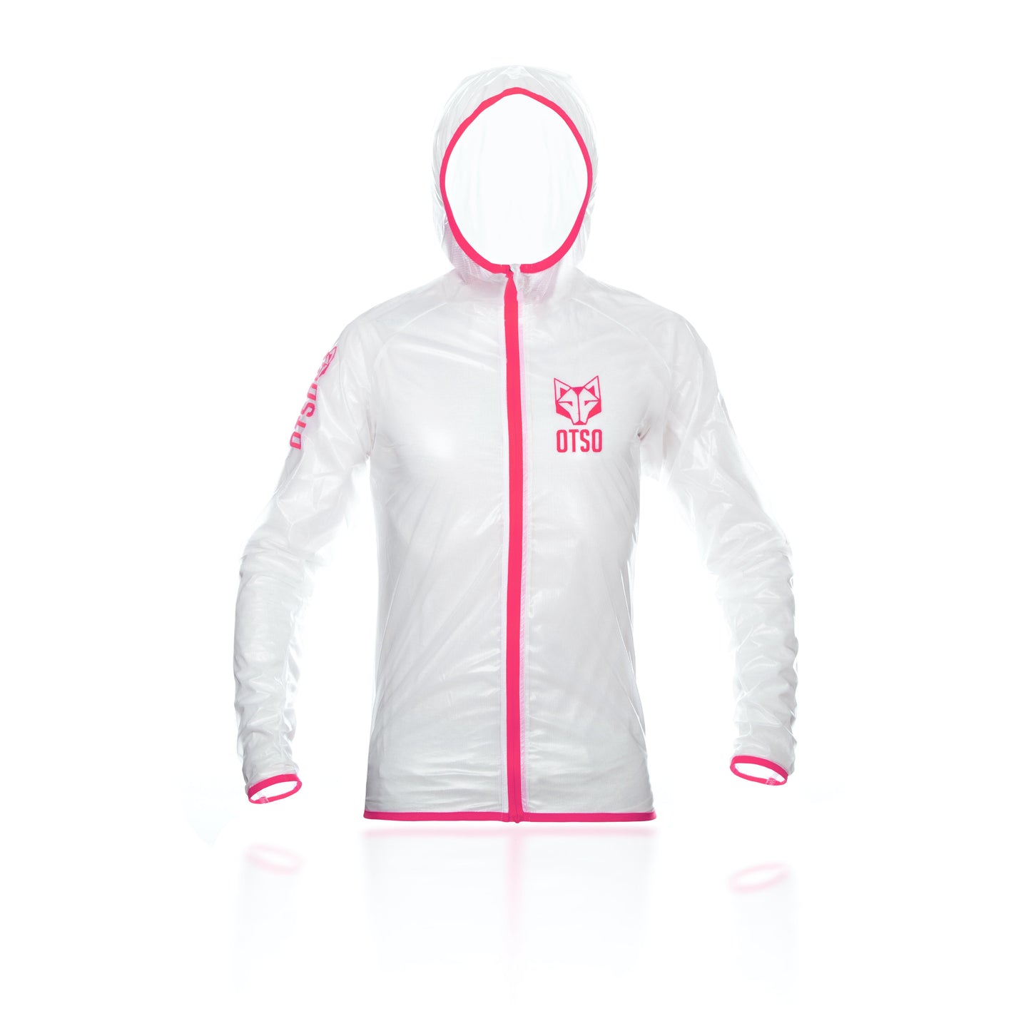 Waterproof Jacket - White & Fluo Pink
