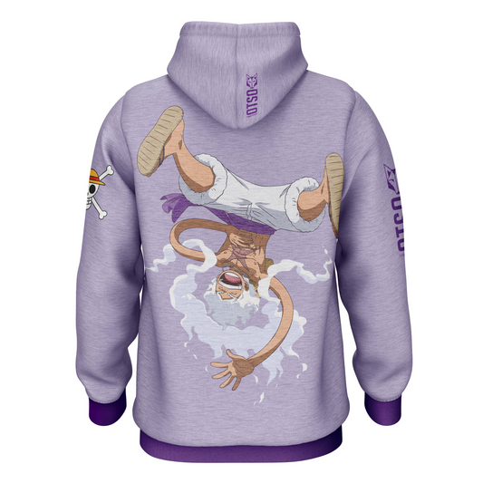 Felpa con cappuccio - One piece cappello di paglia Luffy gear5 viola