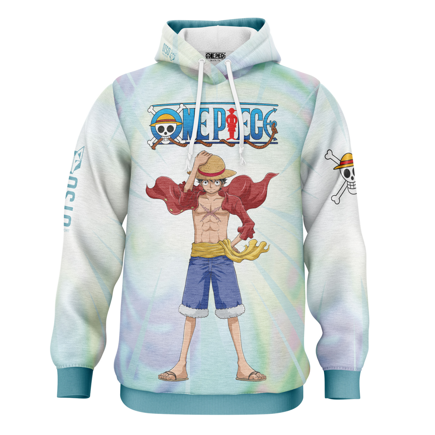 Hooded sweatshirt - One-piece Fishman Luffy and the crew green