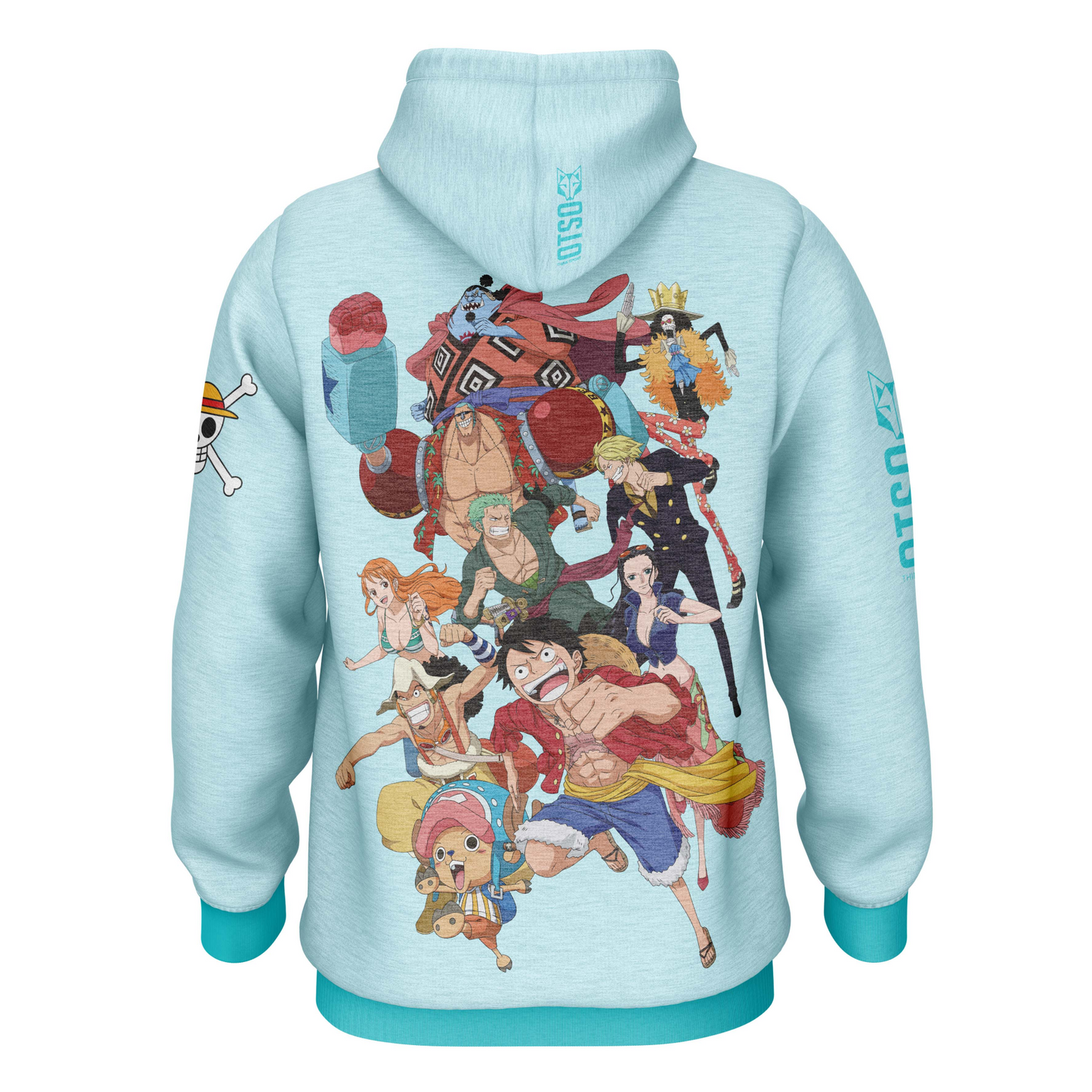 Hooded sweatshirt - One-piece fisherman's straw hat crew turquoise