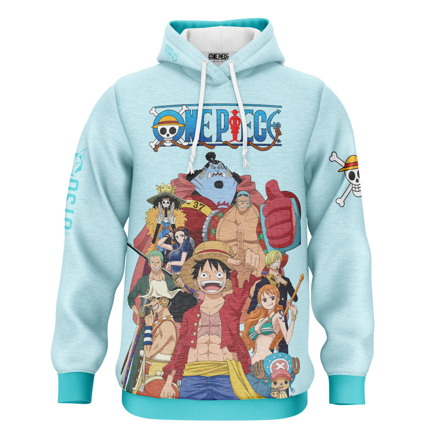 Hooded sweatshirt - One-piece fisherman's straw hat crew turquoise