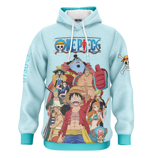 Hooded sweatshirt - One-piece fisherman's straw hat crew turquoise