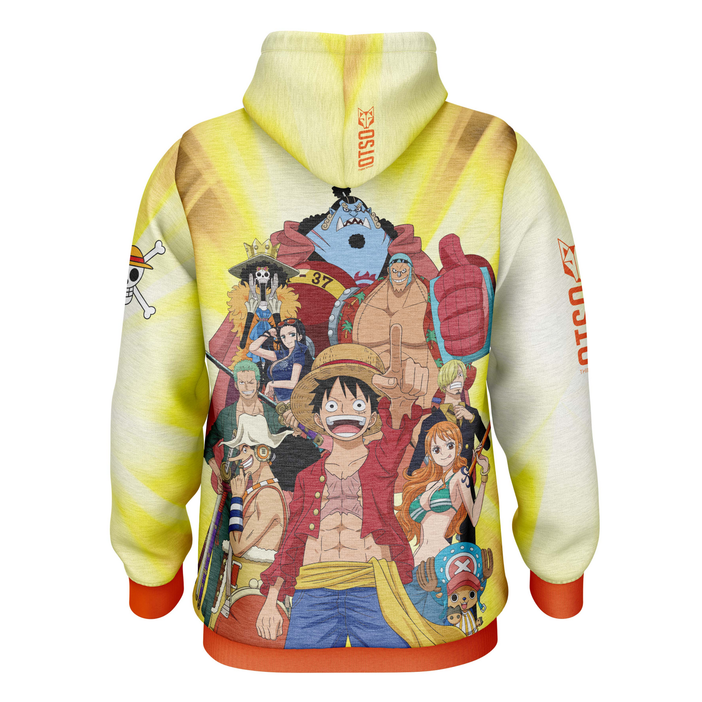 Sweatshirt mit Kapuze - Einteiliges Fischerstrohhut-Team Gelb