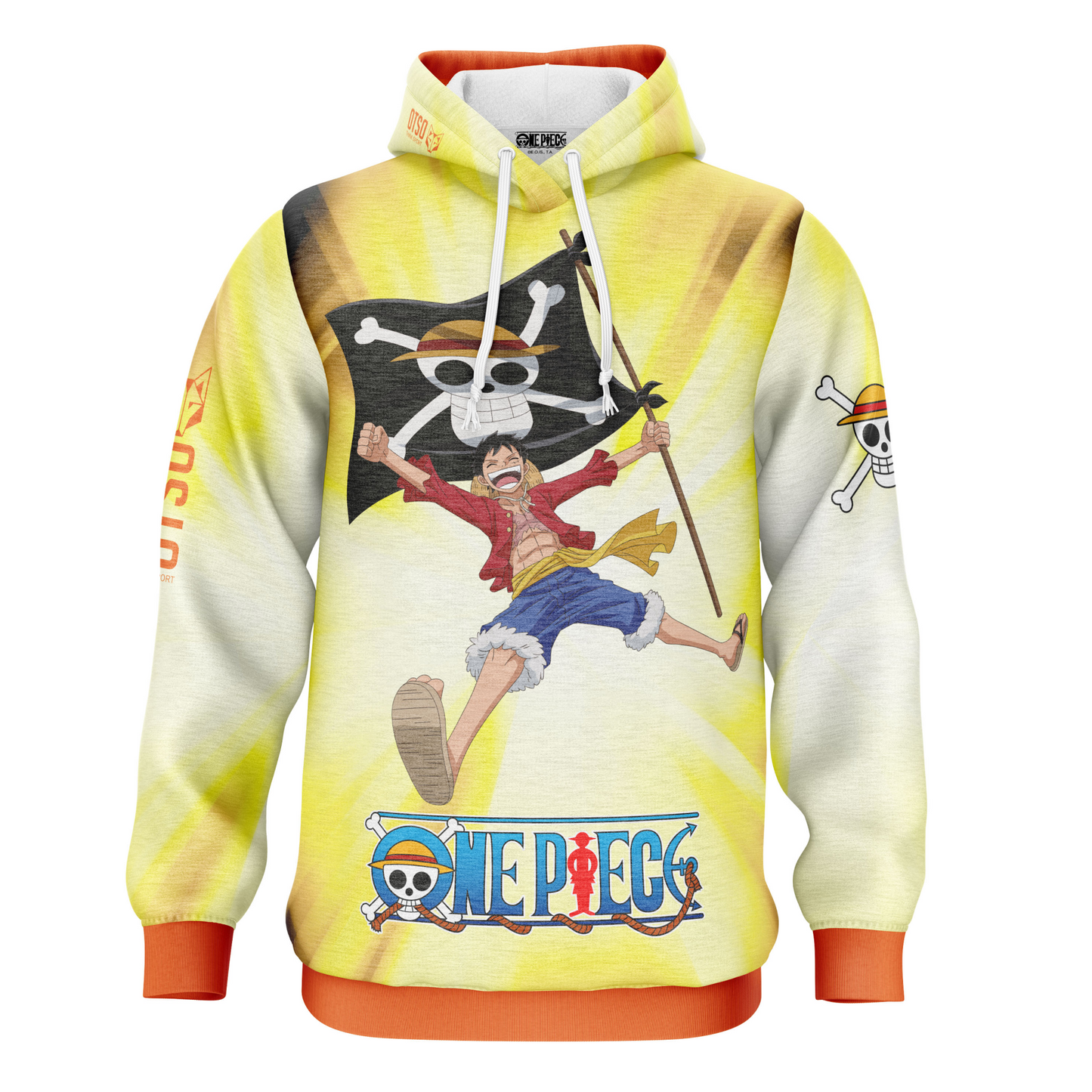 Sweatshirt mit Kapuze - Einteiliges Fischerstrohhut-Team Gelb