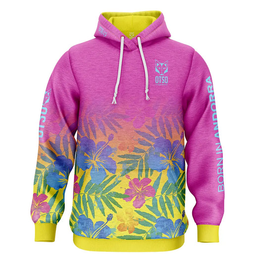 Kapuzenshirt - Blumenmuster Rosa