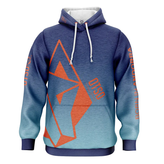 Hooded Sweatshirt - Navy Blue & Bright Orange Otso