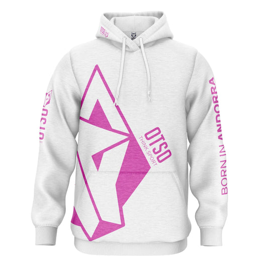 Kapuzensweatshirt - Weiß & Leuchtend Pink Otso