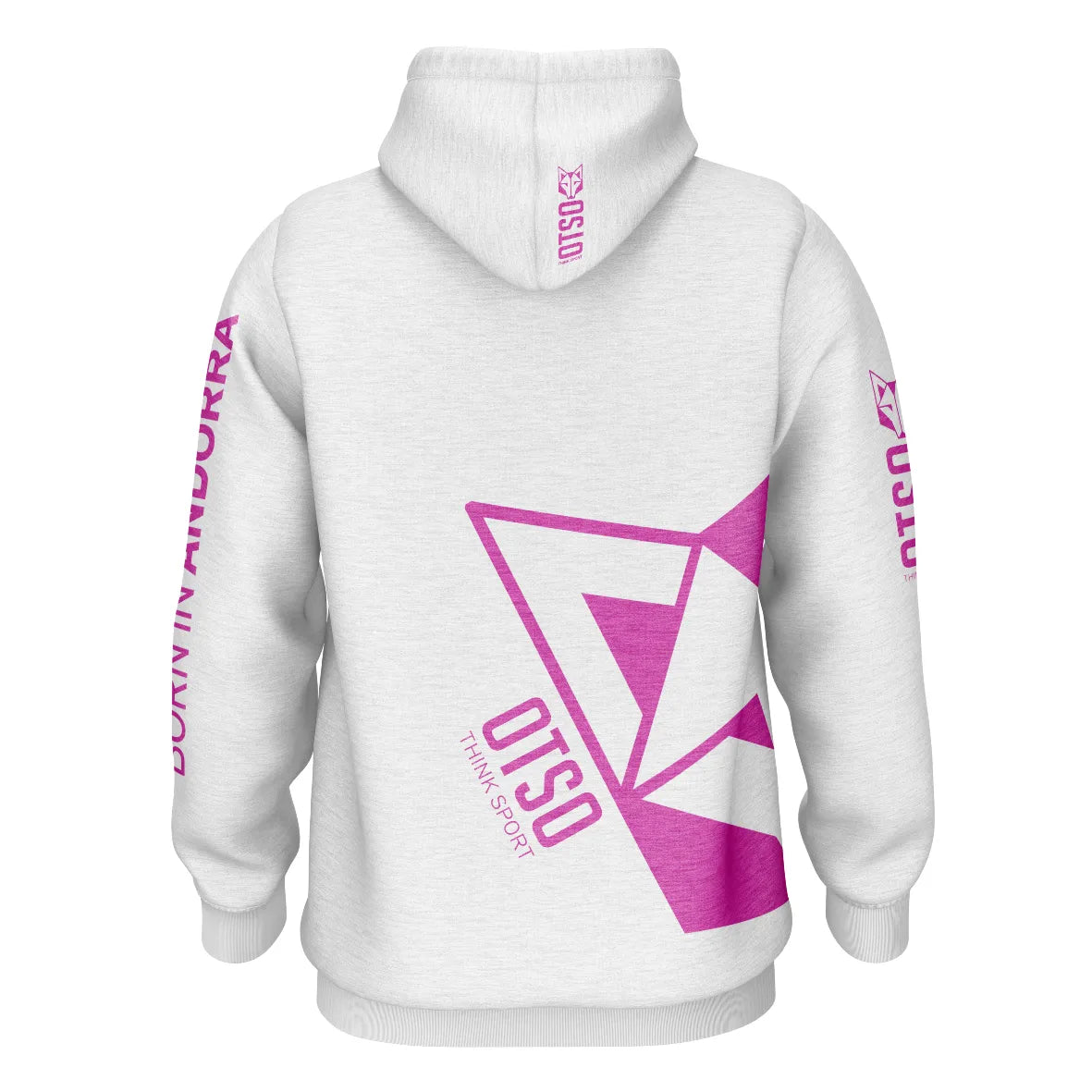 Kapuzensweatshirt - Weiß & Leuchtend Pink Otso