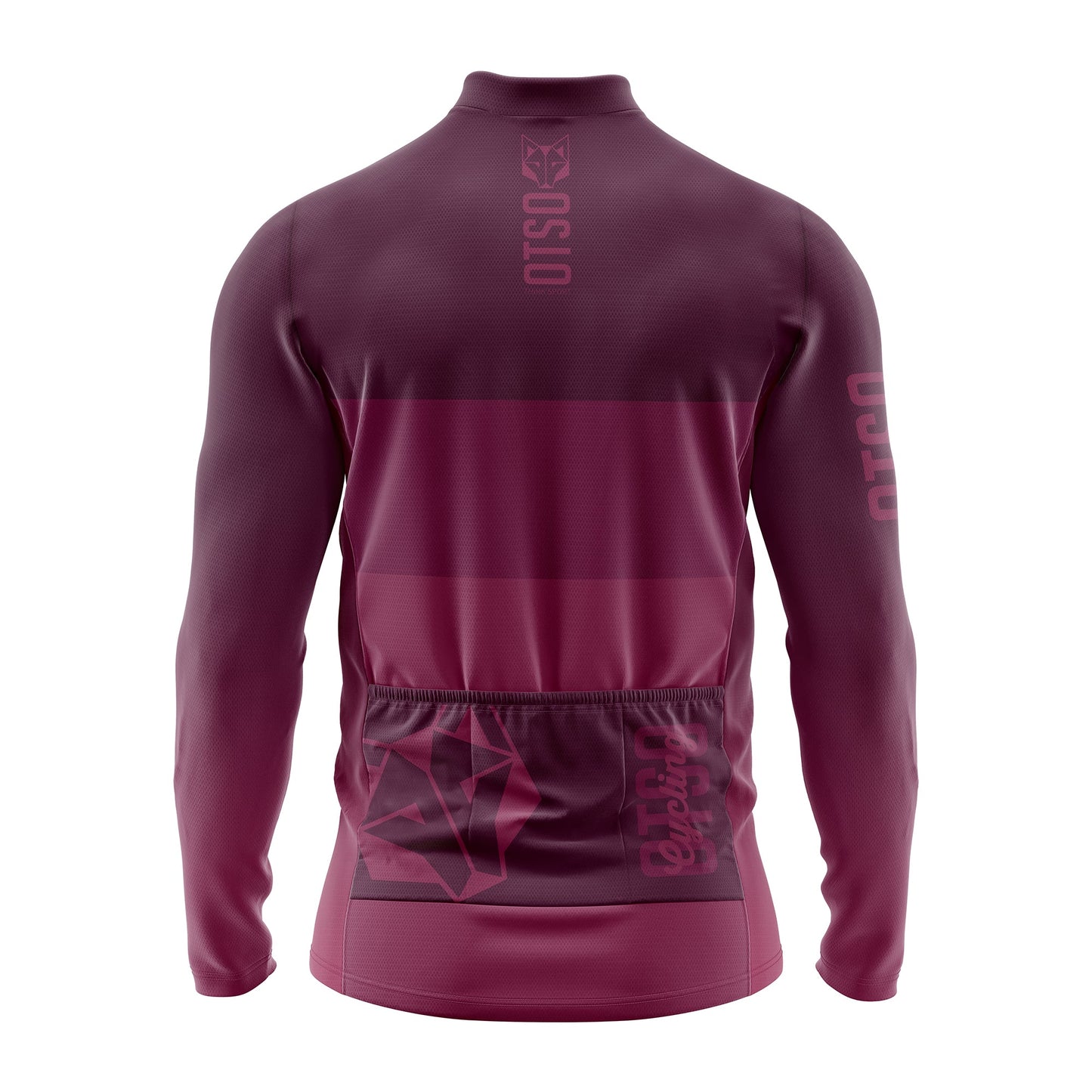 Maillot vélo manches longues hiver Homme - Burgundy