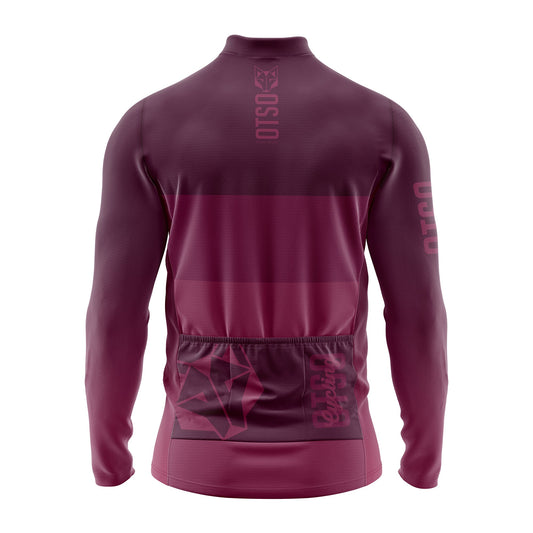 Maglia da ciclismo a maniche lunghe invernale Uomo - Borgogna