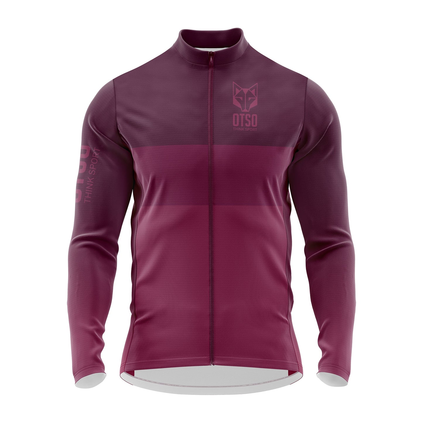 Men's long-sleeve winter cycling shirt - Burgundy