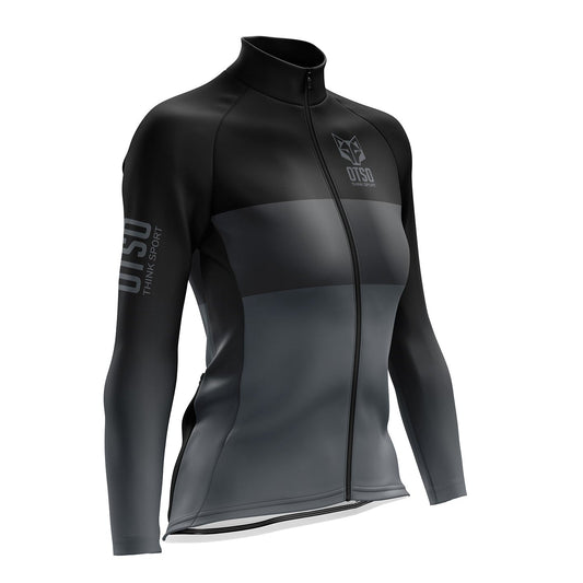 Maillot vélo manches longues hiver Femme - Black