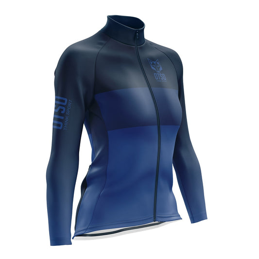 Maillot vélo manches longues hiver Femme - Midnightblue