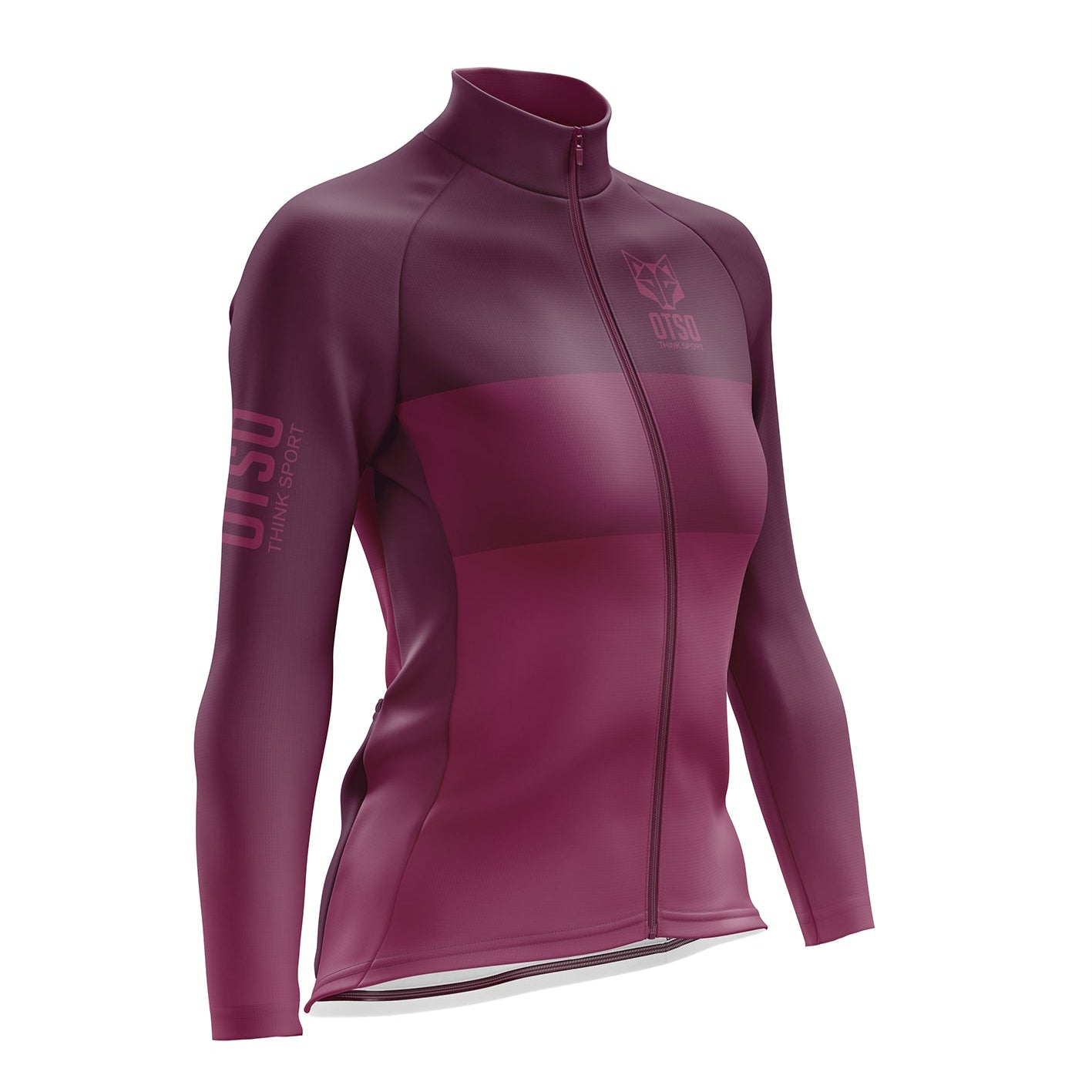 Maillot vélo manches longues hiver Femme - Burgundy