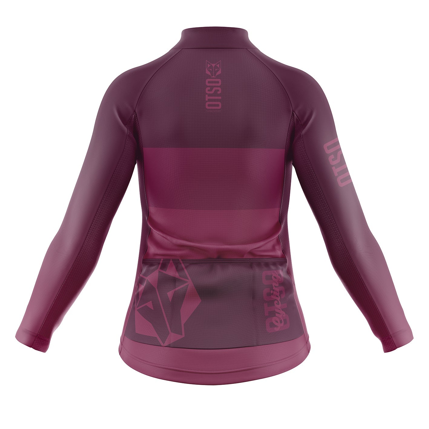 Maillot vélo manches longues hiver Femme - Burgundy