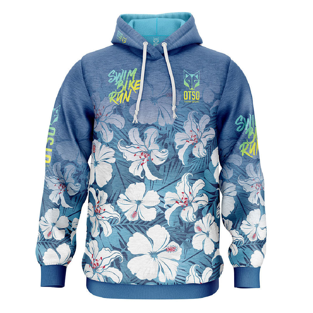 Hooded sweatshirt - Swim Bike Run Flower